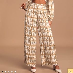 Wide leg print pant